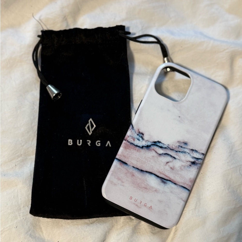 Burga Marble Design Phone Case - White and Pink
